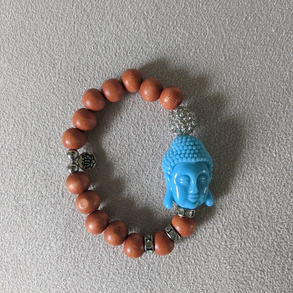 Zen beaded bracelet with turquoise Buddha head